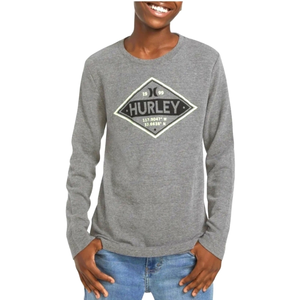 Hurley Boys Long Sleeve Thermal Tees. Size 14/16